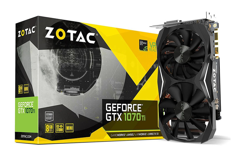 Zotac Gaming GeForce GTX 1070 Ti Mini 8GB GDDR5 PCI-E Gen 3x4 - Graphics Card - كرت الشاشة